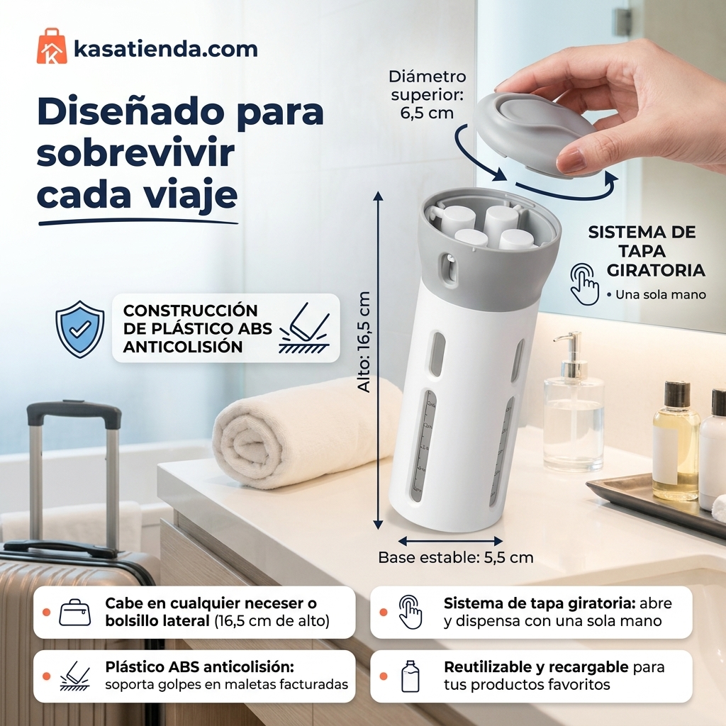 Dispensador viajero 4 en 1