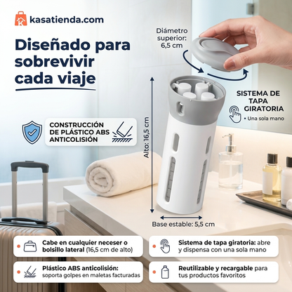 Dispensador viajero 4 en 1