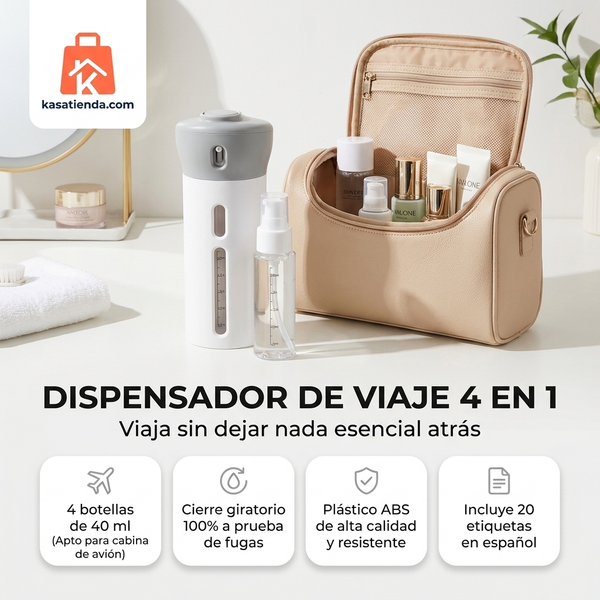 Dispensador viajero 4 en 1