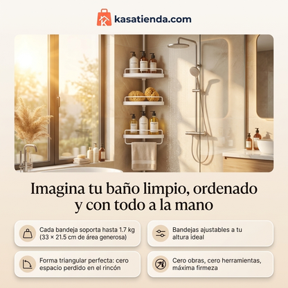 Organizador grande esquinero para baño