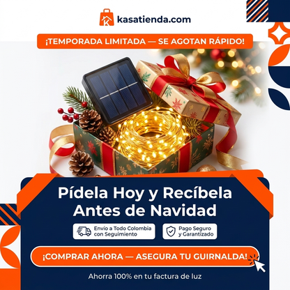 Luces Navideñas Panel Solar 20 MTS