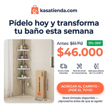 Organizador grande esquinero para baño