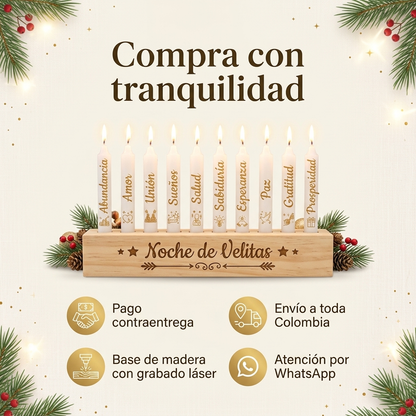 Kit velitas con portavelas x 10 unidades